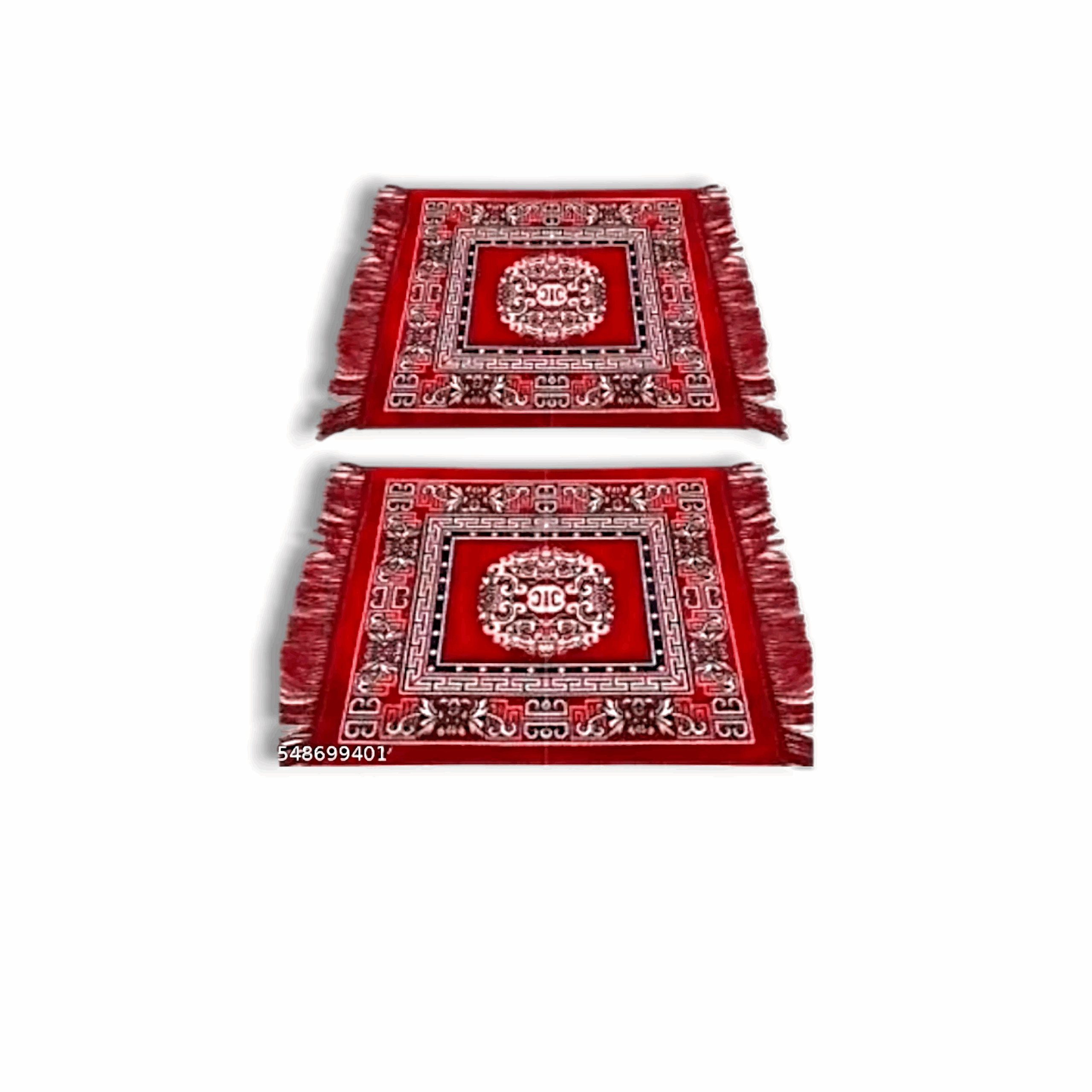 Jute Prayer Mat -  Pack Of 2 Jut Velvet Puja Asan - Jut Mat For Puja, Dcor And Gift - Beautiful Puja Asan For Home Mandir