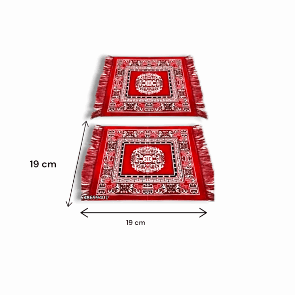 Jute Prayer Mat -  Pack Of 2 Jut Velvet Puja Asan - Jut Mat For Puja, Dcor And Gift - Beautiful Puja Asan For Home Mandir - Image 3
