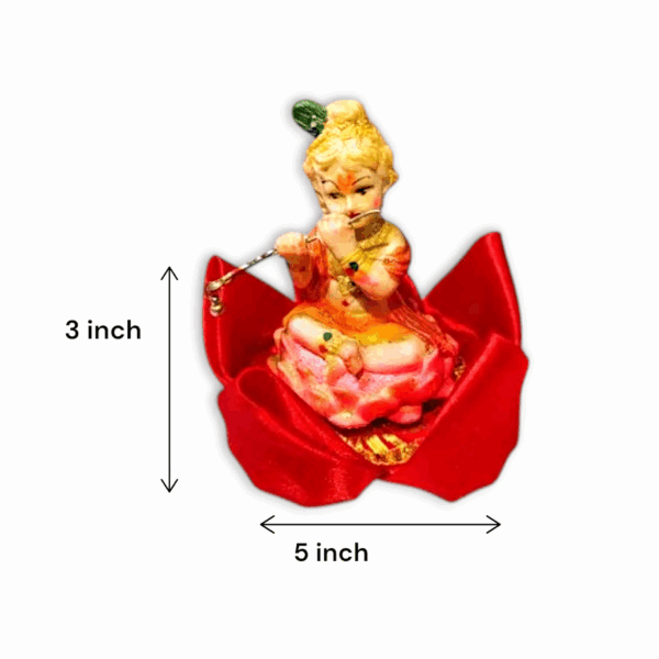 Padma Asan For Laddu Gopal - Read ,Pink, Yellow, White Beutifull Puja Asan - Multi Colour Asan For Puja Mandir And Decorative - Image 3