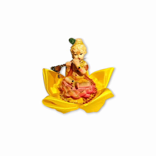 Padma Asan For Laddu Gopal - Read ,Pink, Yellow, White Beutifull Puja Asan - Multi Colour Asan For Puja Mandir And Decorative - Image 2