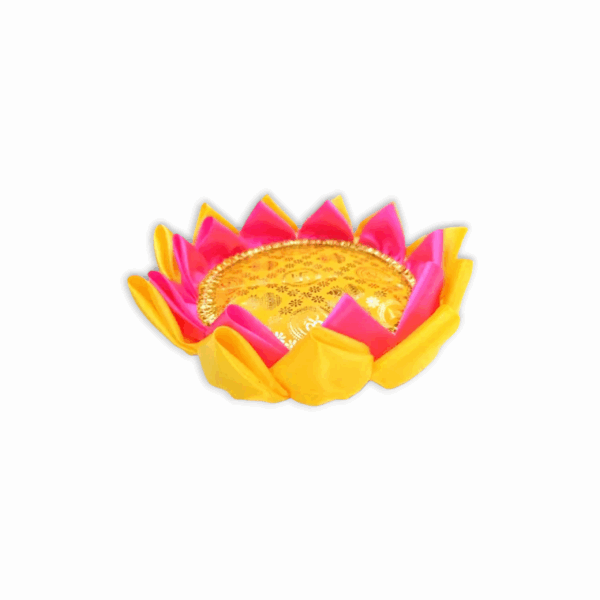 laddu Gopal Padma Asan - Beautiful Puja Asan For Home Mandir And Decoration - Pink Yellow Colour ganeshai asan - Image 2