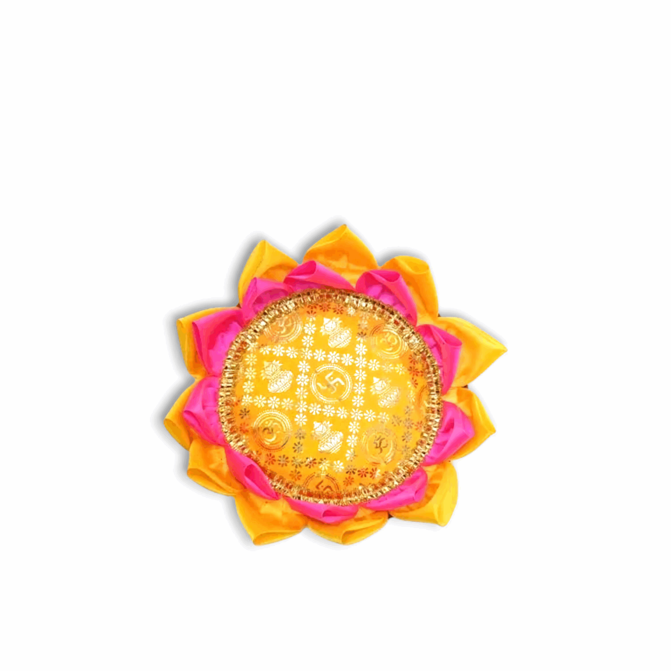 laddu Gopal Padma Asan - Beautiful Puja Asan For Home Mandir And Decoration - Pink Yellow Colour ganeshai asan