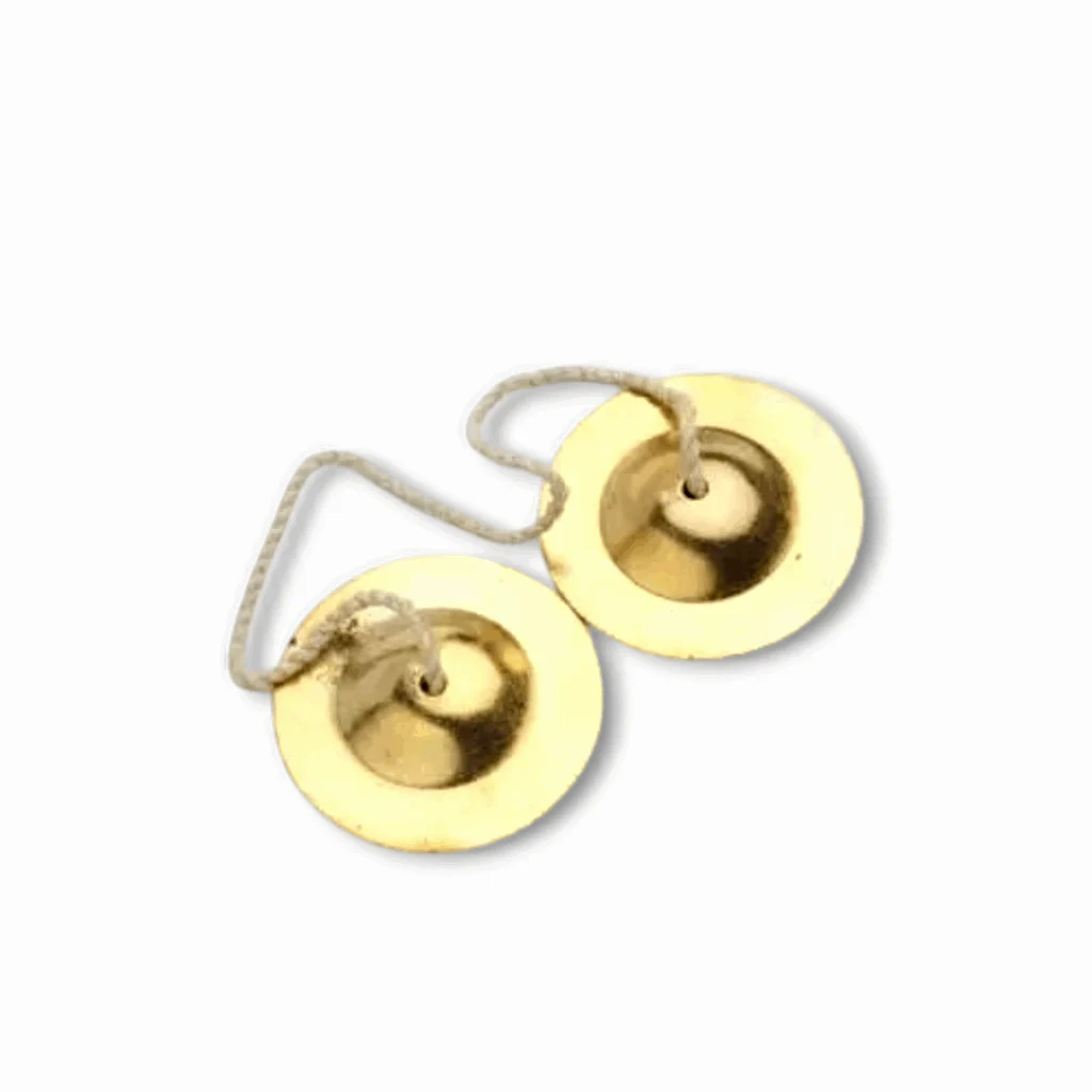 Brass Manjira For Puja - Traditional Hand Symbal For Prayer And Rituals - KartaL For Aarti Of Indian Gods