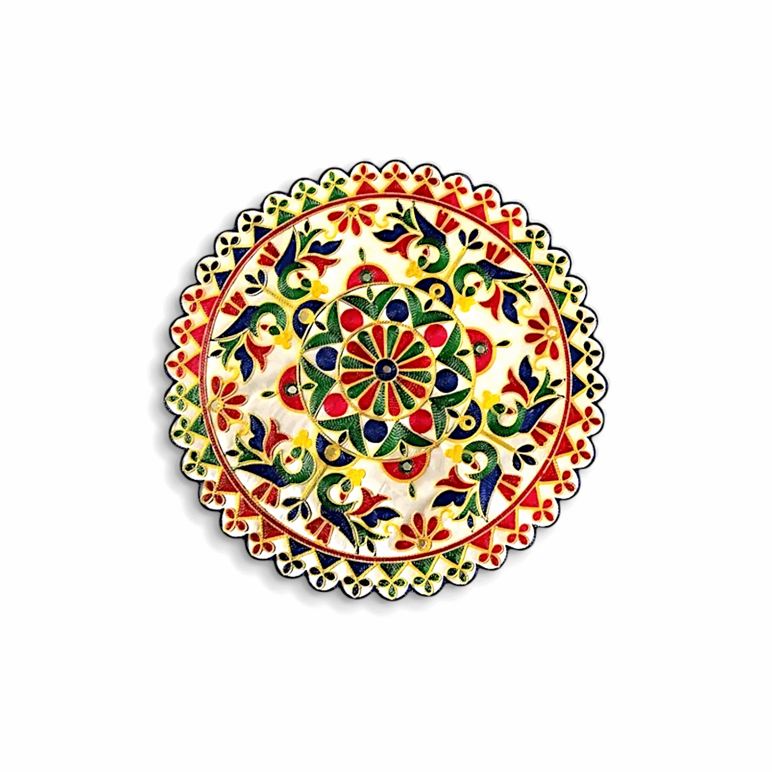 Traditional  Pooja Thali Rumal -  Round Embroidered Rmal For Pooja,Raksha Bandhan , Diwali, and Wedding Ceremonies -  Multicolor Design For Home Decor.