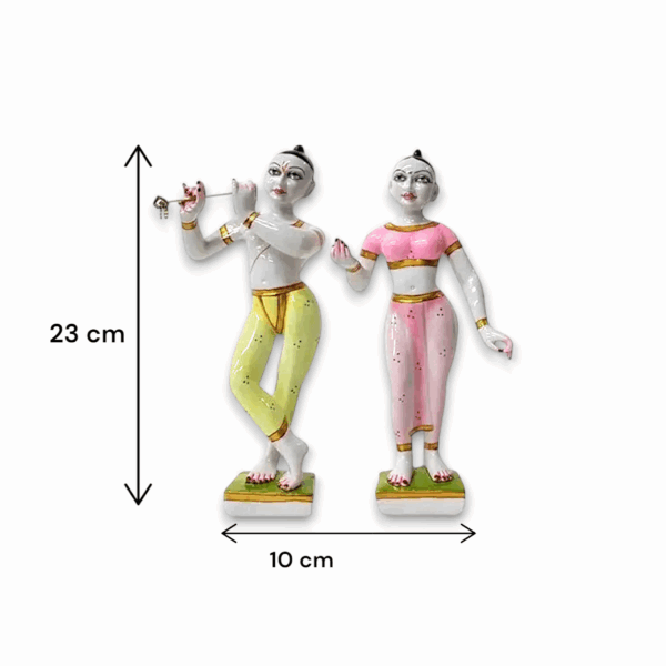 Radha Krishna Jugal Murti -  Radhe Shyam Idol for Home Pooja - Beautiful Radhe Krishan Statue For Gifted Piece Janmashtami And Decoration - Image 3