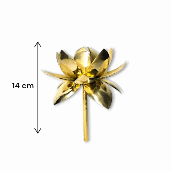 Beautifully Handcrafted Brass Kamal Flower -  Kamal for Pooja And Mandir Decor -  Hindu Pooja Accessories, - Image 3