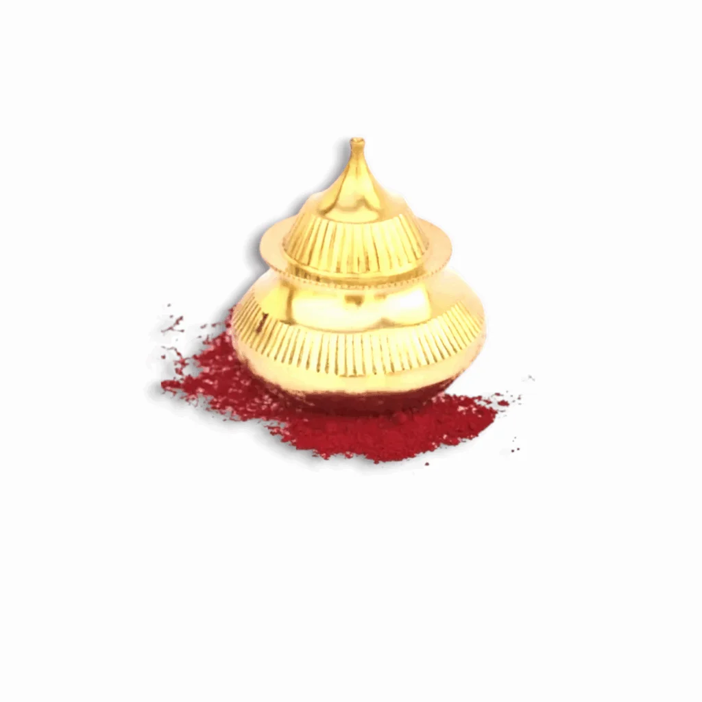 Brass kankavati Pooja Thali - Golden Puja Plate Set For Puja , Occasion Or Festival - Beautiful Kumkum Thali Set For Gift And Decorative - Image 3