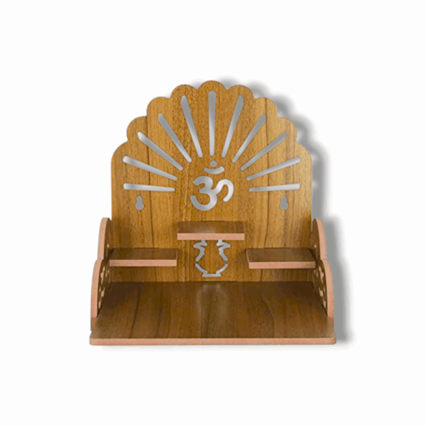 Readymade Wall Mounted Hanging Puja Temple For Home - Wooden Devghar Stand - God Stand For Pooja Room, Shop & Office