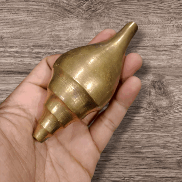 Brass Shankh - Attractive Brass Conch For Temple,Home - Brass Shankh For Pooja Temple Gifting Decor Home Decorative - Image 4