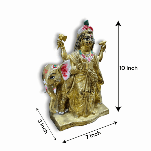 Pure Brass Biswakarma Murti - Lord Biswakama Idol - For pooja - Traditional Religious Home Decor, Office Decor, Table Showpiece - Image 3