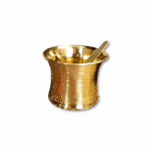 Handcrafted Brass Panchapatra -  Panchpathiram For Puja And Puja Mandir - Pital  Traditional Panchamurt Set For Puja