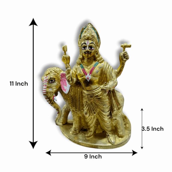 Lord Vishwakarma Pure Brass Murti - Showpiece Handicraft God Figurine For Pooja - Traditional Religious Home Decor, Mandir, Office - Image 3