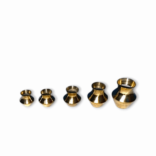 Traditional Brass Kalash -  5 Piece Donthulu Set -  Gold-Toned Brass Finish Beautiful Kalash Living Room, Vaastu Décor Showpiece And Puja Mandir - Image 2