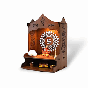 Handmade Wooden Temple - Pooja Mandir - Wall Hanging Puja Mandir for Home Temple - Office Pooja Stand for Home & Office Temple