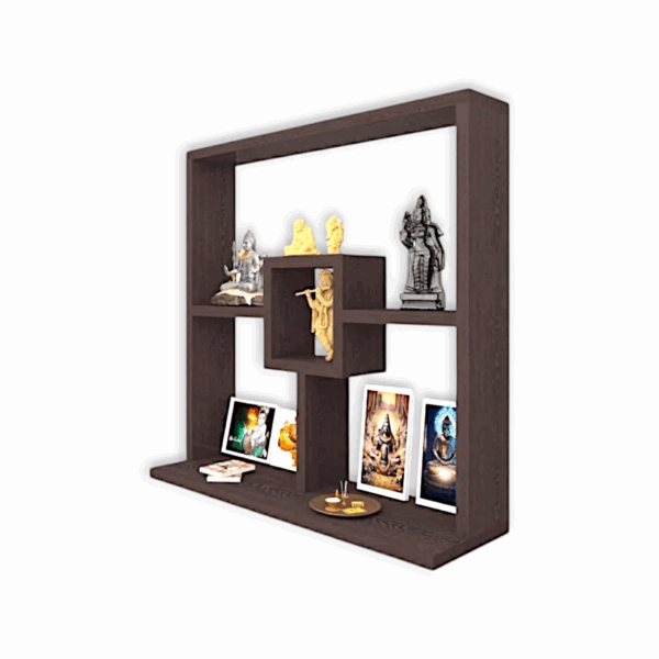 Wall Mounted Hanging Puja Temple - Shelf Stylish Wood God Stand for Pooja Room - Mandir Stand for Temple - Image 2