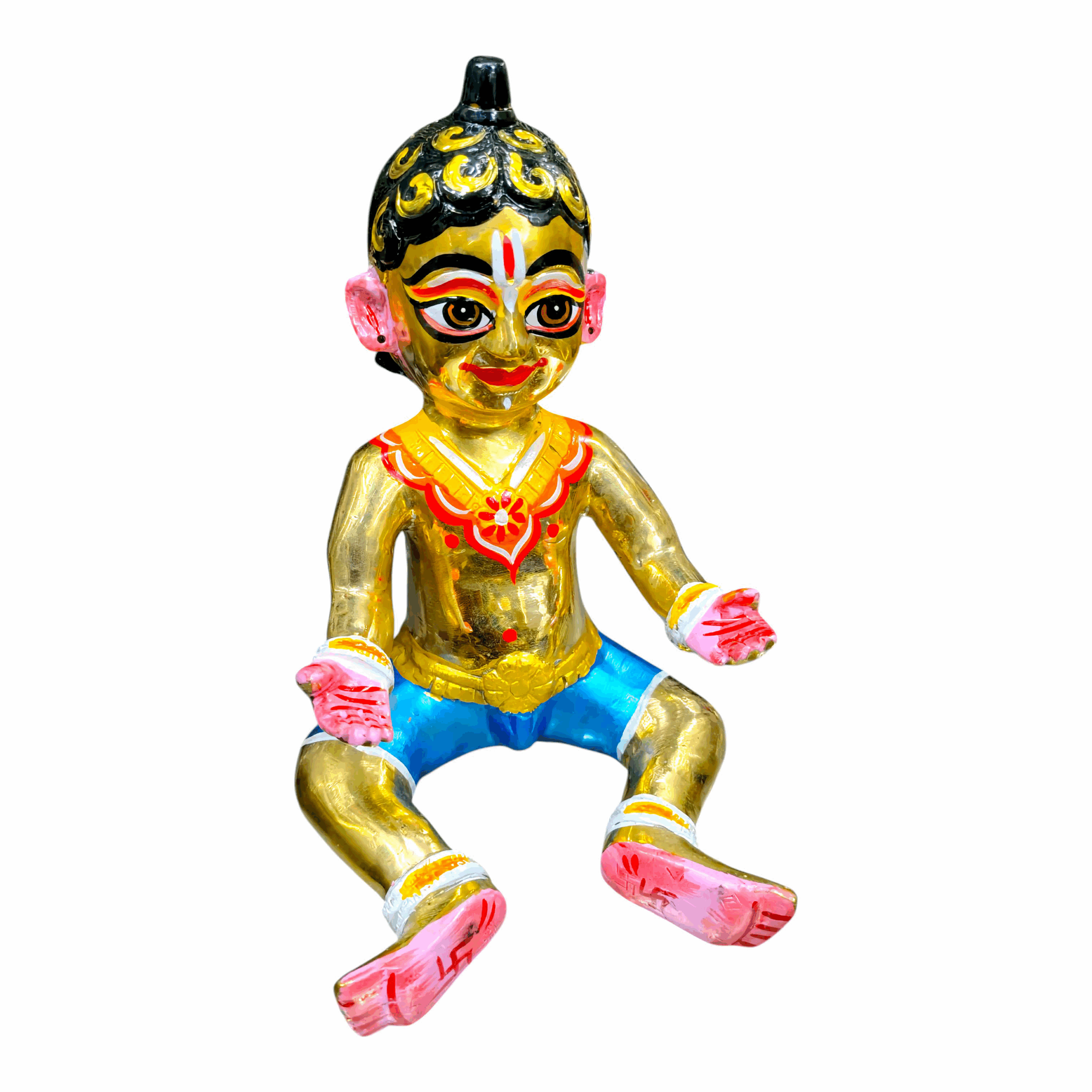 Pure Brass Laddu Gopal Murti - laddu Gopal Statue Baby Krishna Thakur ji murti Little Krishna - For Home Decor & Mandir Pooja