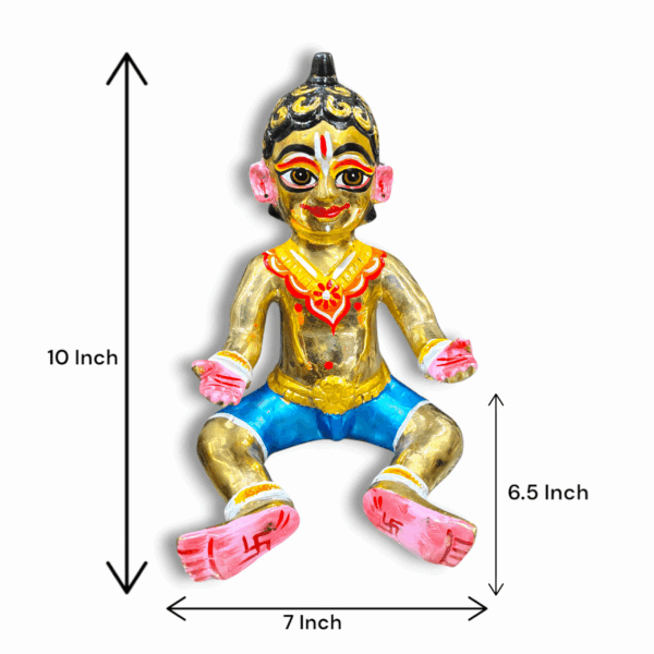 Pure Brass Laddu Gopal Murti - laddu Gopal Statue Baby Krishna Thakur ji murti Little Krishna - For Home Decor & Mandir Pooja - Image 2