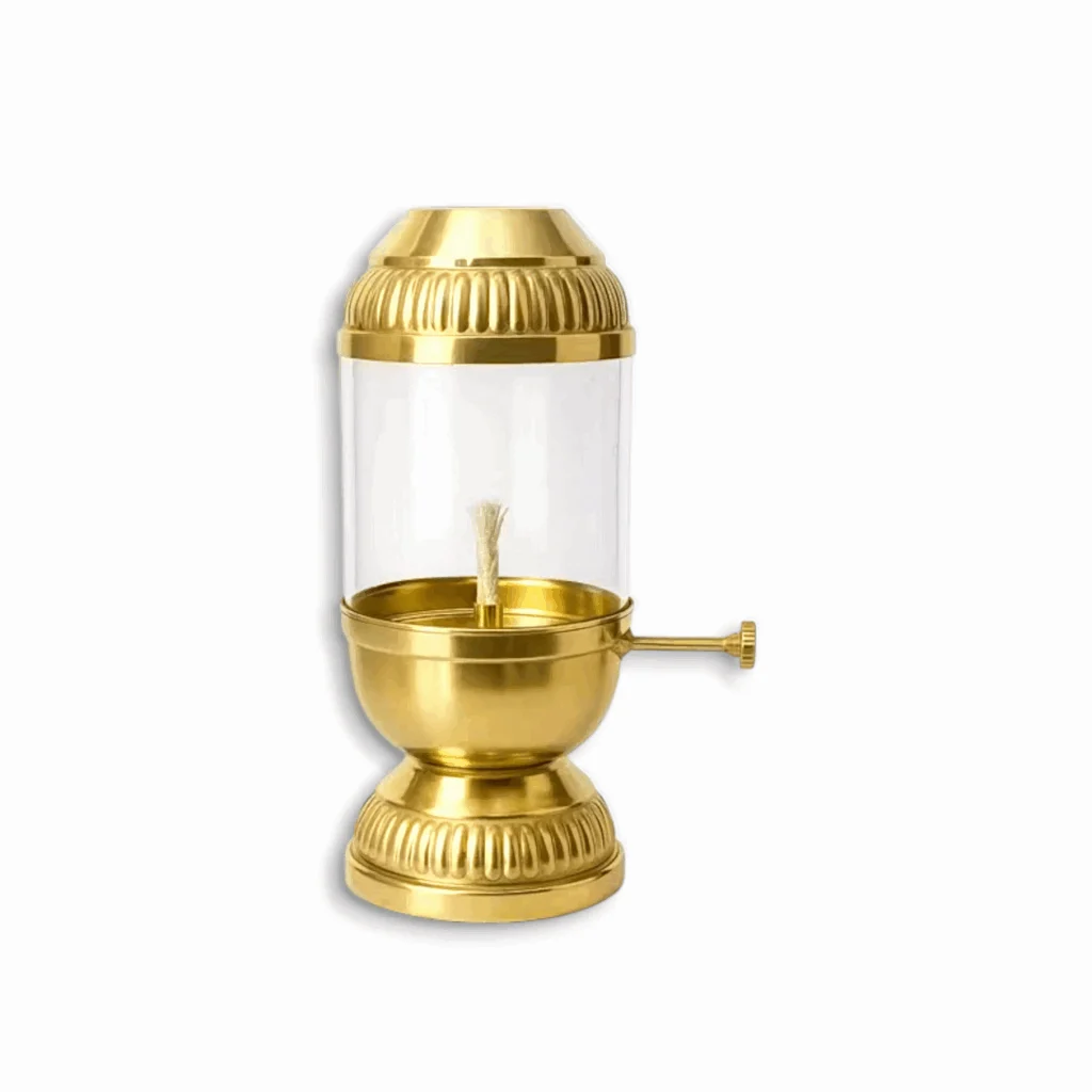 Original Brass Lamp - Brass Diya For Puja And Homr Decor - Diyas With Glass Cover - Image 3