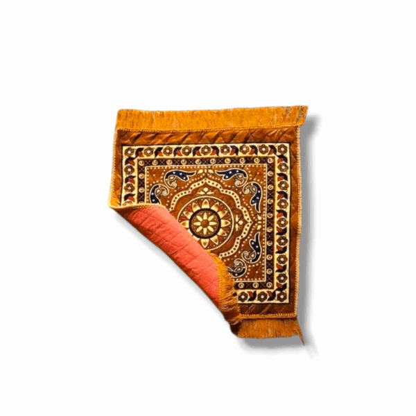 Pooja Aasan Mat - Puja Asan For Sitting Pooja Prayer Mat - Set Of 2 - Puja Mat - Meditation - Multipurpose Rug - Image 2