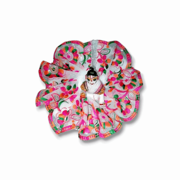 Designer Party Dress For Laddu Gopal -Kanhaiya Ji Fancy Makar Sankranti Poshaak - Janmashtami Vasant Panchmi Dress, Size-(4-5) For Gopal Ji - Image 2