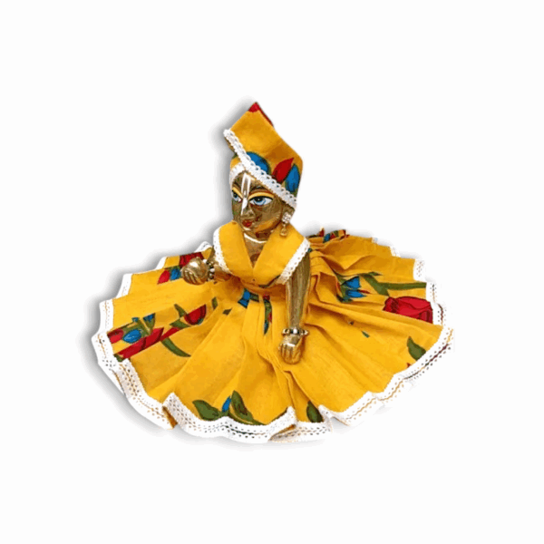 Laddu Gopal Dress - Krishna Ji Cotton Dress for Daily Use - Yellow Color Dress For Kanha Ji - (1 Number ) Kanha Ji Beautiful Dress - Image 4