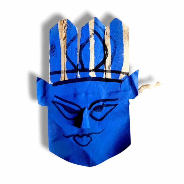 Shani Dev Mukha - ''শনিদেবের মুখ'' - Blue Colour - Paper Design Shani Dev Mukha - Shani Dev Face Mask - Use For Puja - Image 2