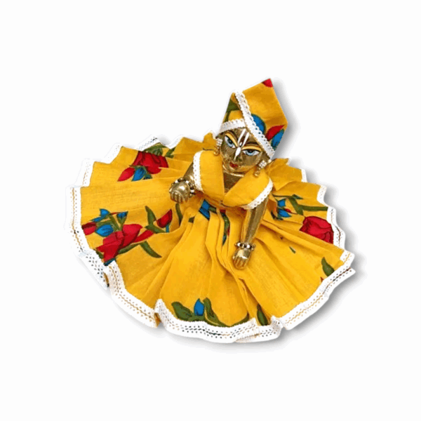 Laddu Gopal Dress - Krishna Ji Cotton Dress for Daily Use - Yellow Color Dress For Kanha Ji - (1 Number ) Kanha Ji Beautiful Dress - Image 2