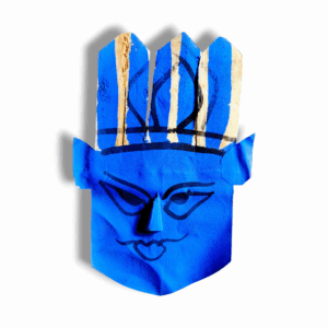 Shani Dev Mukha - ''শনিদেবের মুখ'' - Blue Colour - Paper Design Shani Dev Mukha - Shani Dev Face Mask - Use For Puja