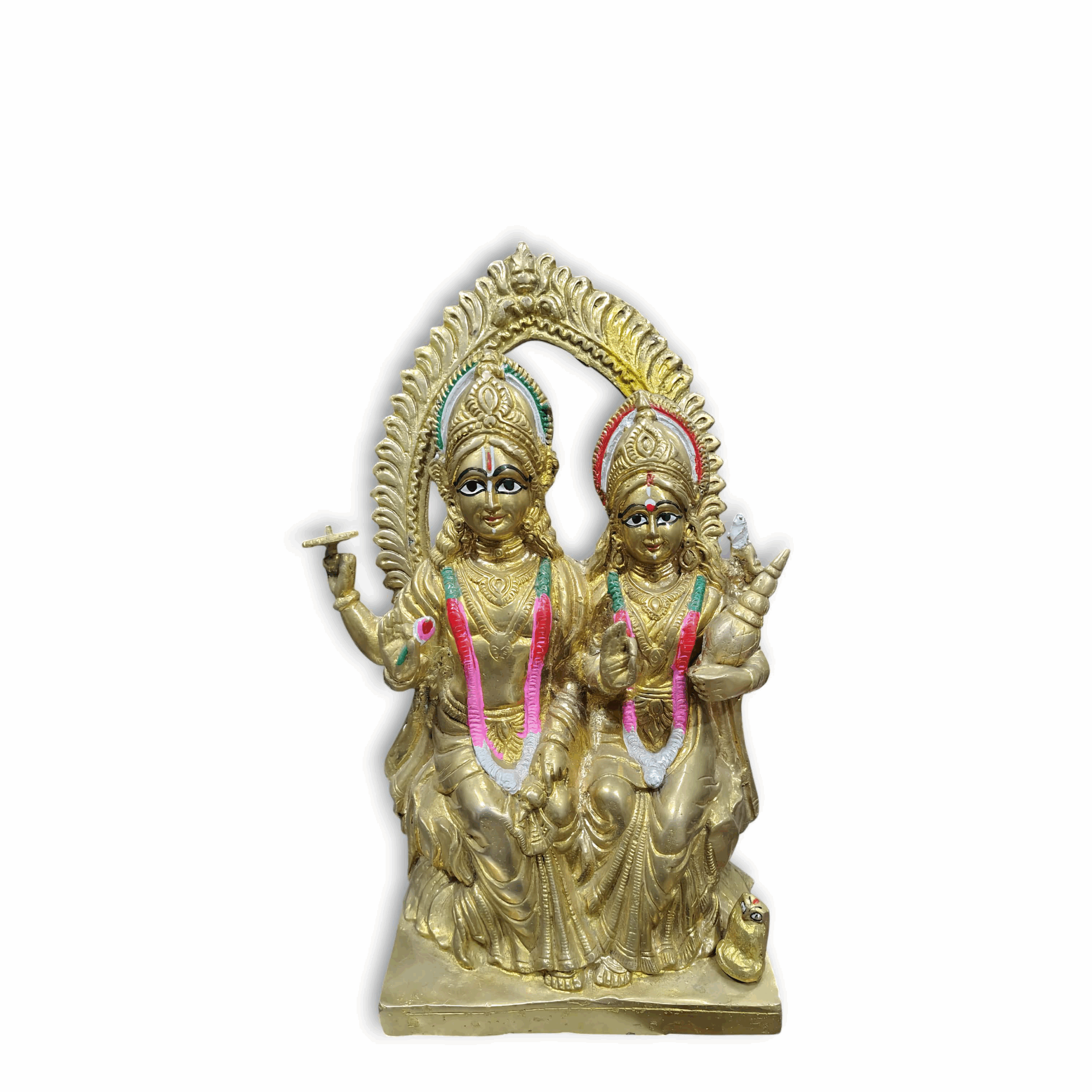 Beautiful Laxmi And Bishnu Chanch Murti - Bishnu And Laxmi Murti For Puja - Brass Murti For Puja Room And Decor.
