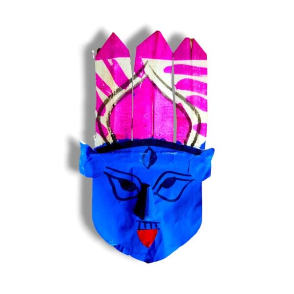 Kali Mukha - "কালী মুখ" - Multicolour - Paper Design Kali Face Mask - Goddess Kali Mukha - Use For Puja - Image 2