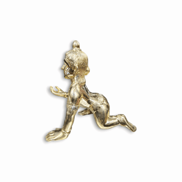 Beautiful Pure Brass Gopal Idol - Pital Laddu Gopal Murti For Puja Mandir And Dcorative - Mayapuri Fancy Finished Laddu Gopal - Image 3
