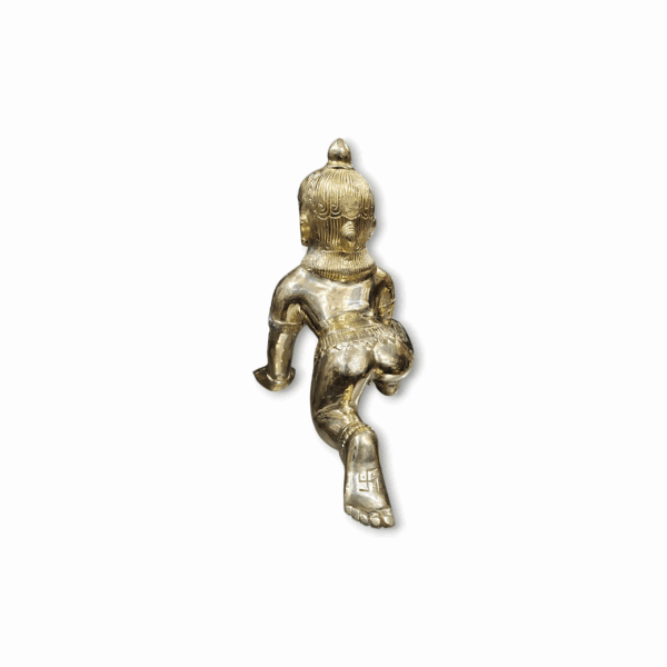 Beautiful Pure Brass Gopal Idol - Pital Laddu Gopal Murti For Puja Mandir And Dcorative - Mayapuri Fancy Finished Laddu Gopal - Image 2