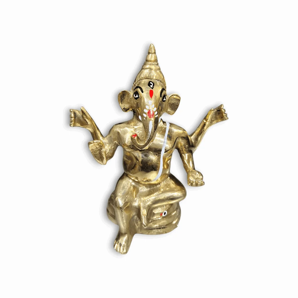 Lord Ganesha Murti - Pure Brass Ganesh Ji Murti - Ganpati Idol For Pooja Room And Dcorative - Image 3