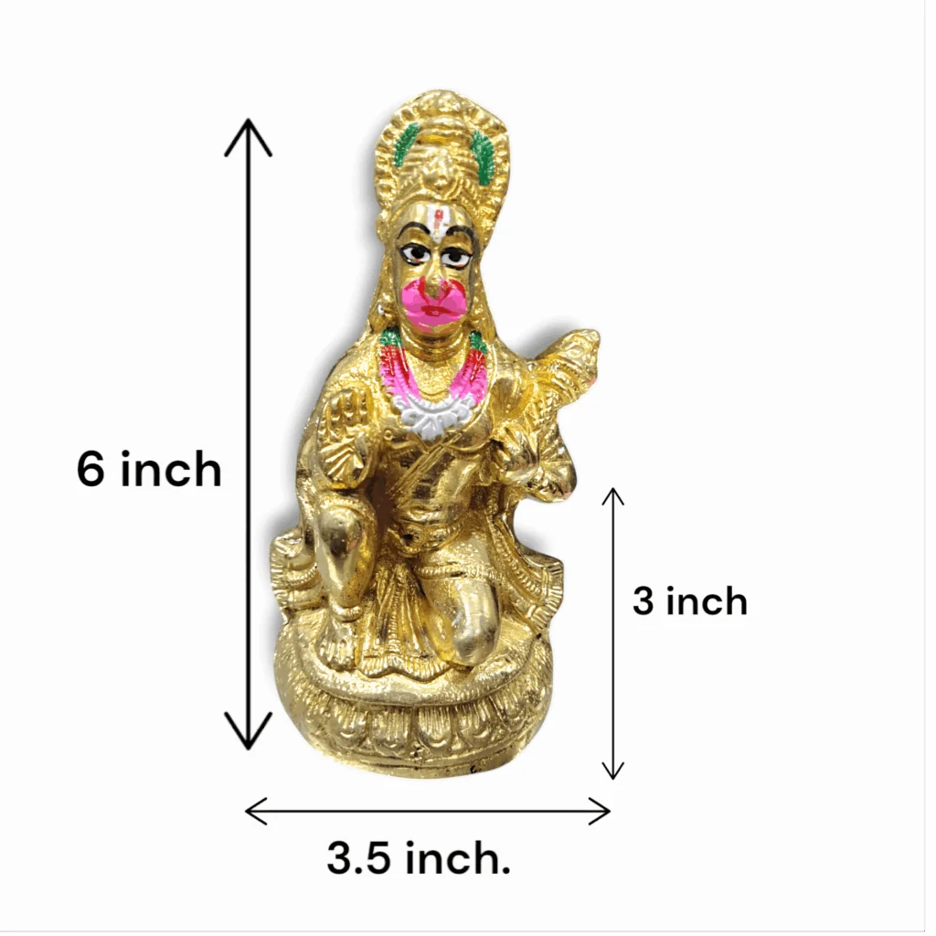 Pure Brass Bajrangbali Idol - Hanumanji Murti For Puja And Decorative - Bajranbali Statue For Puja Mandir - Image 3