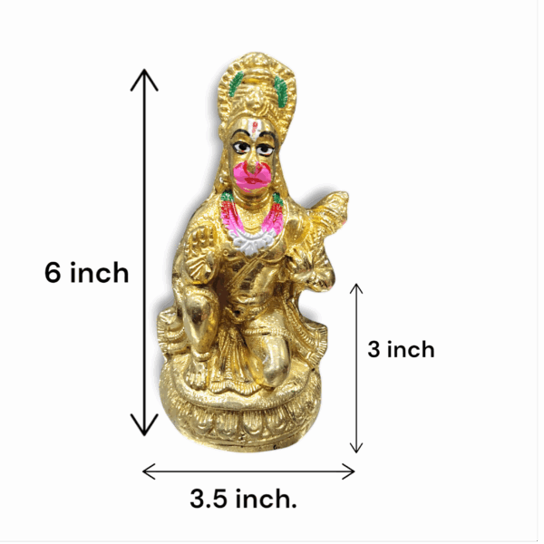 Pure Brass Bajrangbali Idol - Hanumanji Murti For Puja And Decorative - Bajranbali Statue For Puja Mandir - Image 3