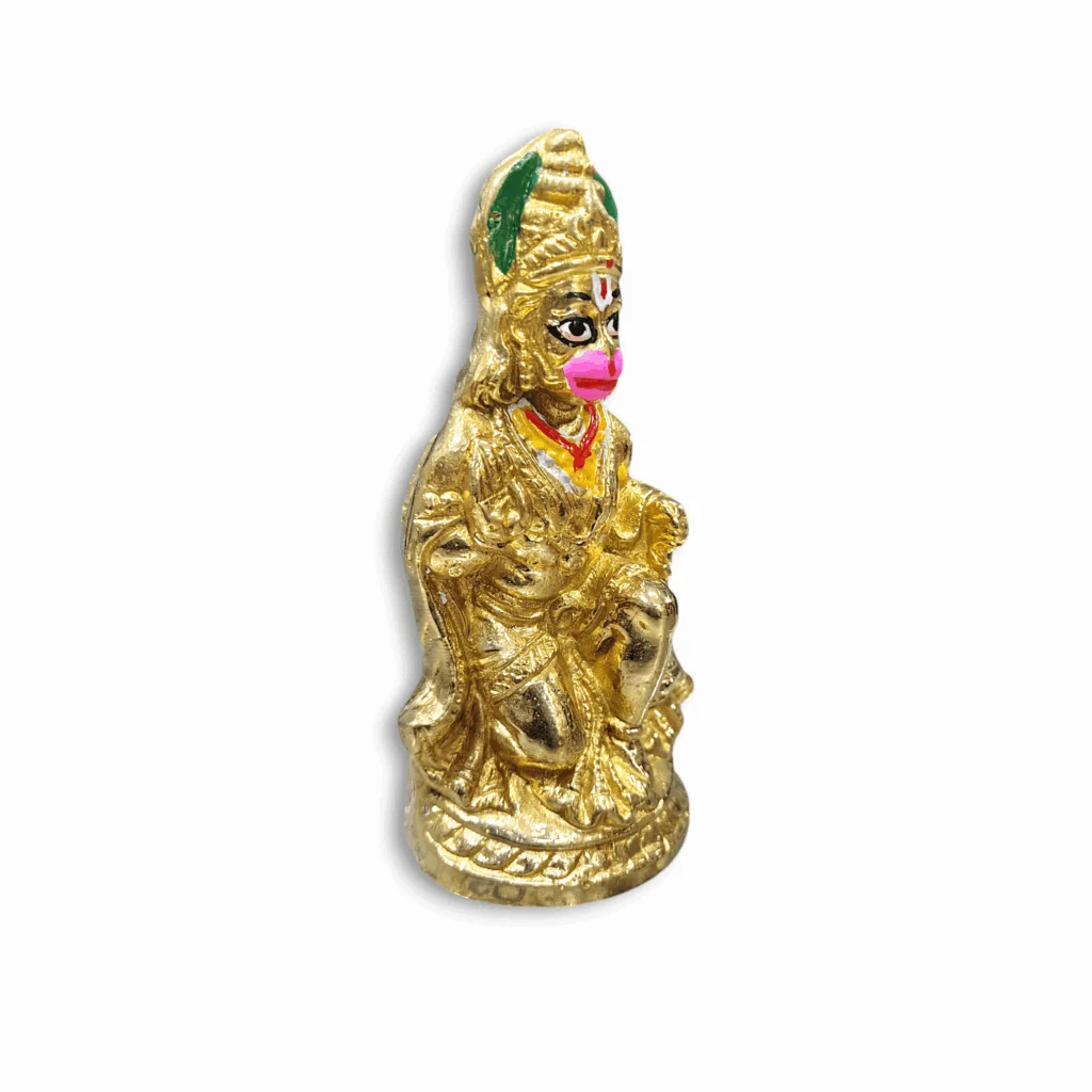 Pure Brass Bajrangbali Idol - Pital Hanuman Ji Murti For Puja Mandir - Hanuman Statue For Gift , Vastu And Decoration - Image 2
