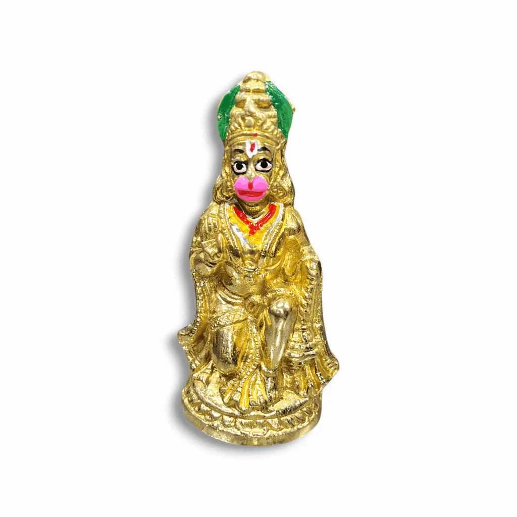 Pure Brass Bajrangbali Idol - Pital Hanuman Ji Murti For Puja Mandir - Hanuman Statue For Gift , Vastu And Decoration