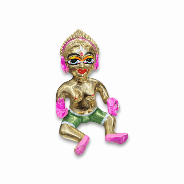 Pure Brass Radha Rani Idol - Sitting Radha ji Pital Murti For Puja Mandir - Radha Rani Statue For Gift, Puja And Decoration