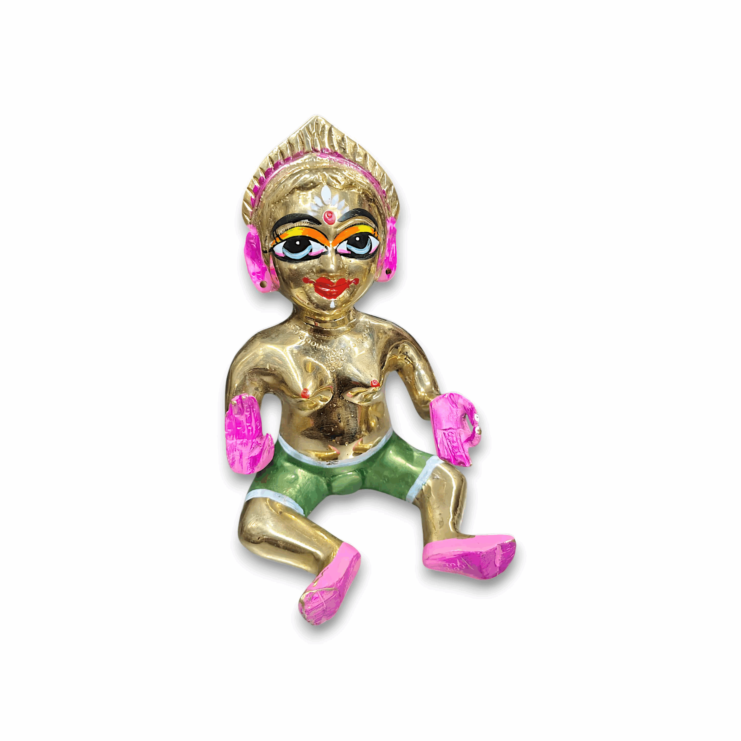 Pure Brass Radha Rani Idol - Sitting Radha ji Pital Murti For Puja Mandir - Radha Rani Statue For Gift, Puja And Decoration