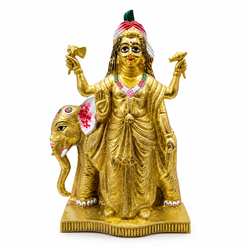 Pure Brass Biswakarma Murti - Lord Biswakama Idol - For pooja - Traditional Religious Home Decor, Office Decor, Table Showpiece