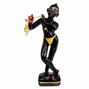 Polyresin Black Bihari Lal - Marble Dust Black Krishna Idol For Home Pooja Room, Gifted - 10 Inches kanha ji Murti