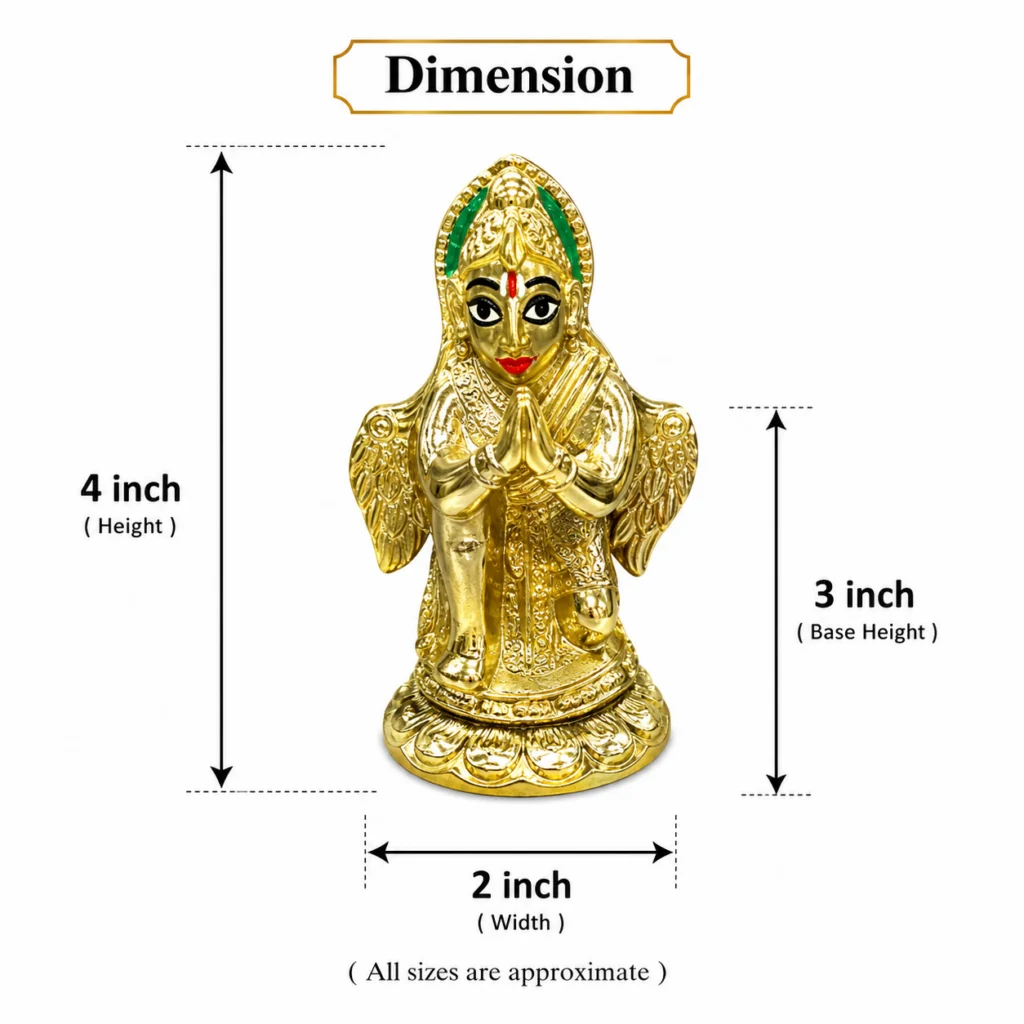 Brass Gadudh Bhagban Idol - Gadudh Bhagban For Vastu And Puja Mandir - Garuda Statue For Gift,Home,Office And Decor.Brass Gadudh Bhagban Idol - Image 2