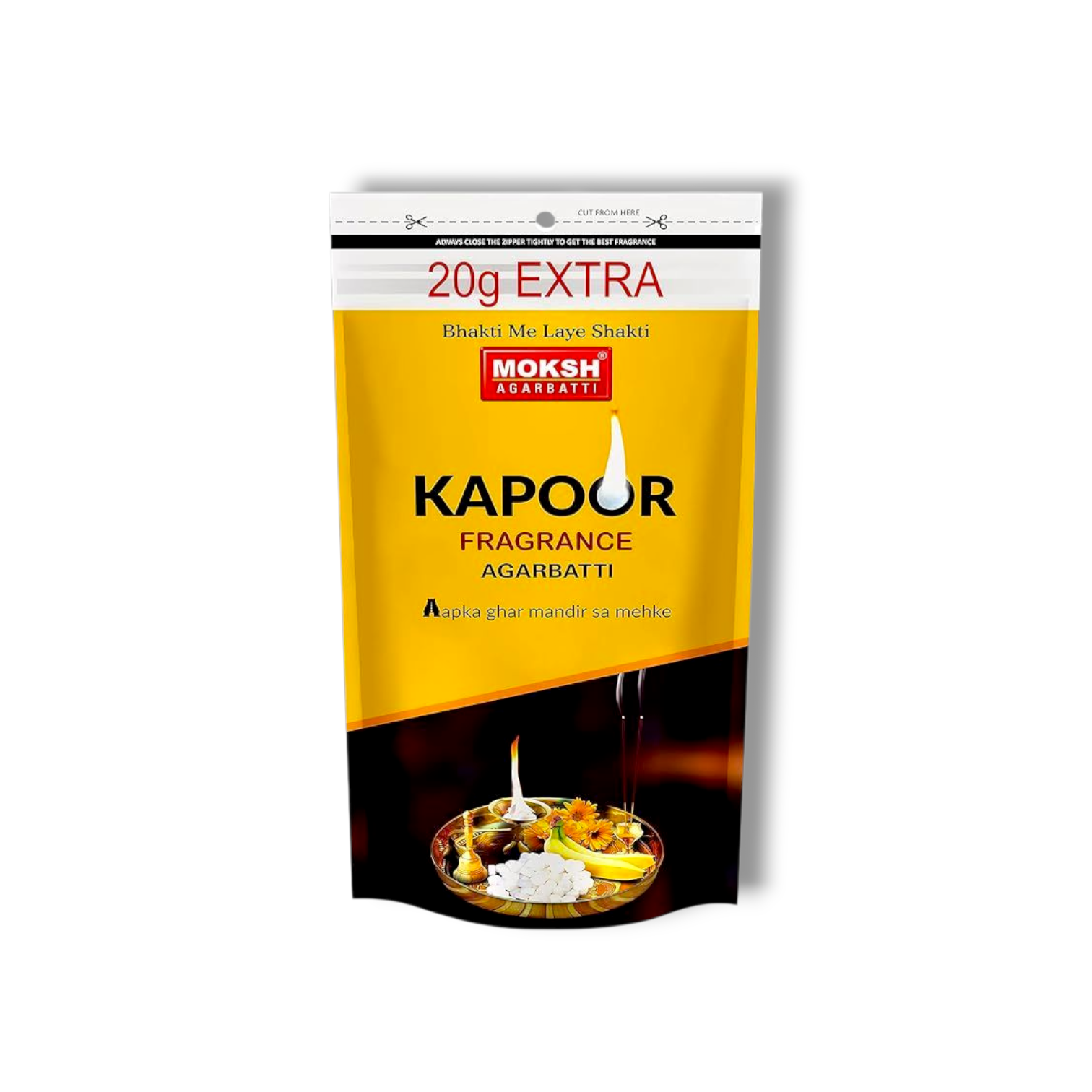 Moksh Kapoor Agarbatti - Long-Lasting Divine Incense Sticks With Camphor Fragrance For Puja - Pack Of 1