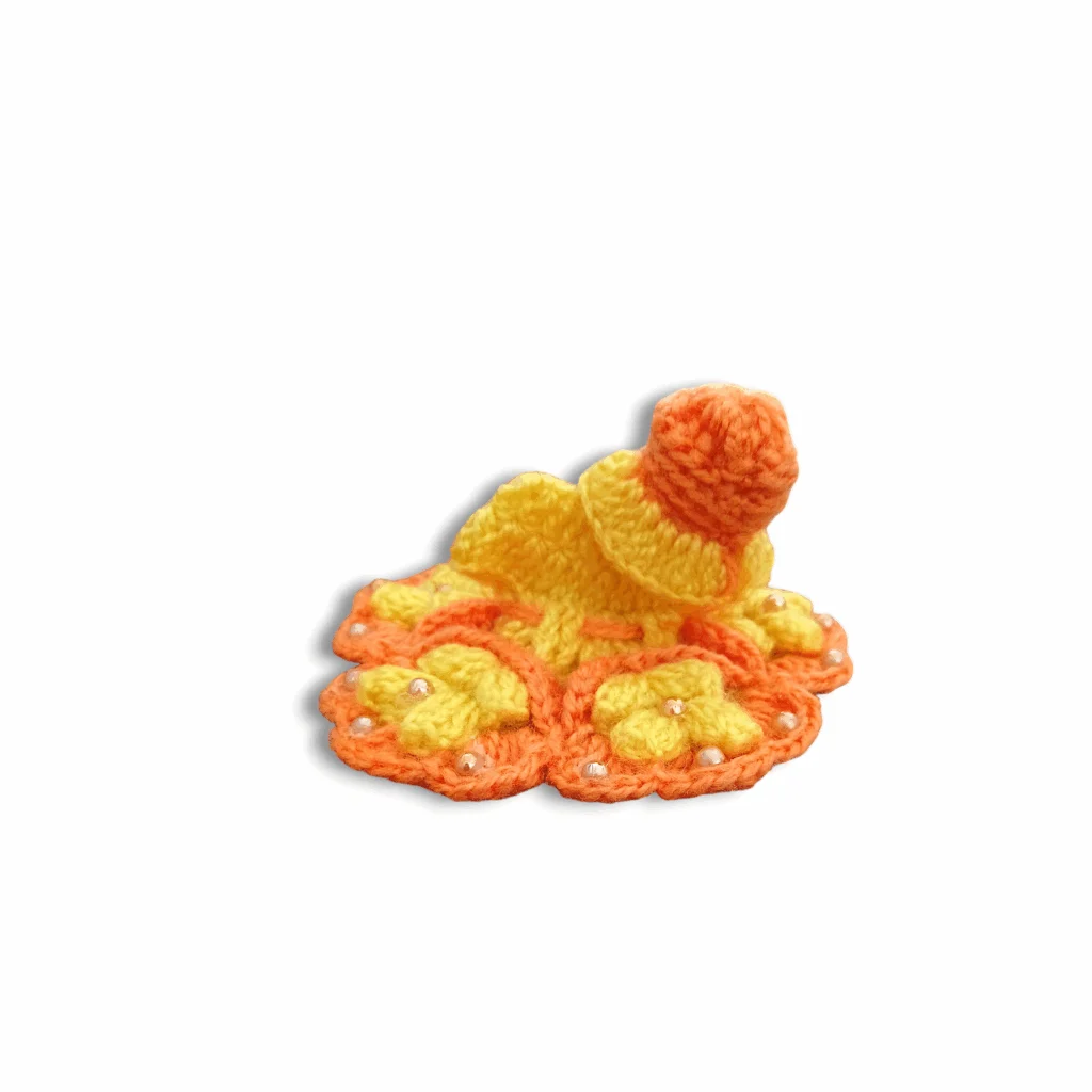 Beautiful Woollen Dress For Laadu Gopal – Handmade Dress For Laddu Gopal – 0 To 1 No. Gopal Dress With Woollen Cap – Bhagban ji Winter Dress