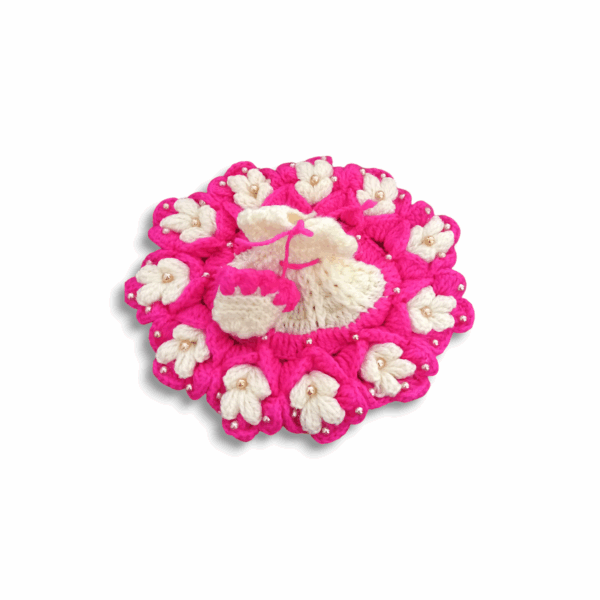 Handmade Woollen Dress For Laddu Gopal - 3 To 4 No. Winter Dress For Laddu Gopal - Woollen Dress With Cap For Bhagban Ji - Image 2