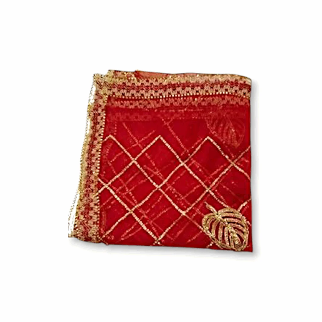 Mata Laxmi Devi Ki Chunni - Chunri - Red Colour Chunni for Laxmi Mata - Pooja Chunni