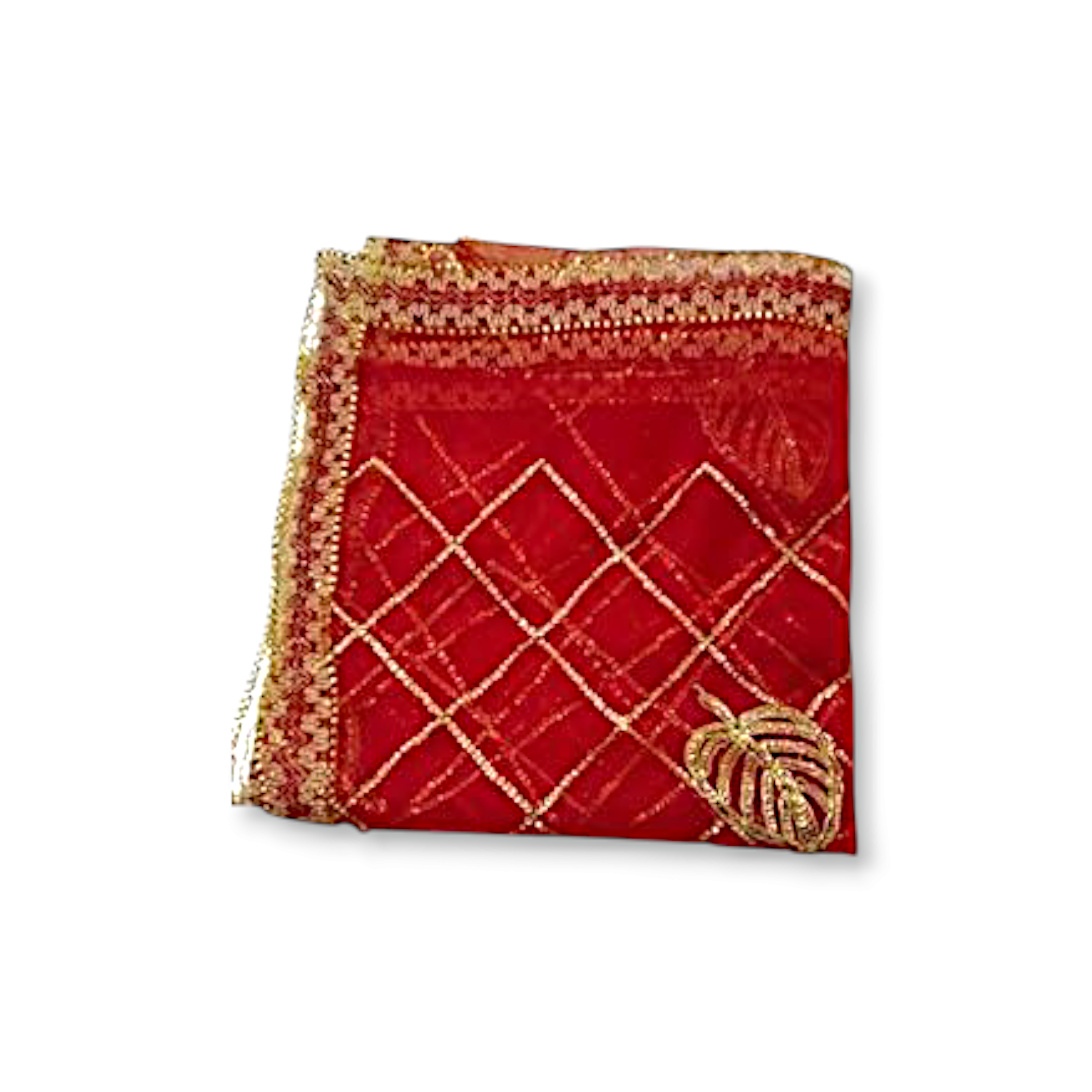 Mata Laxmi Devi Ki Chunni - Chunri - Red Colour Chunni for Laxmi Mata - 1 Meter Size Pooja Chunni