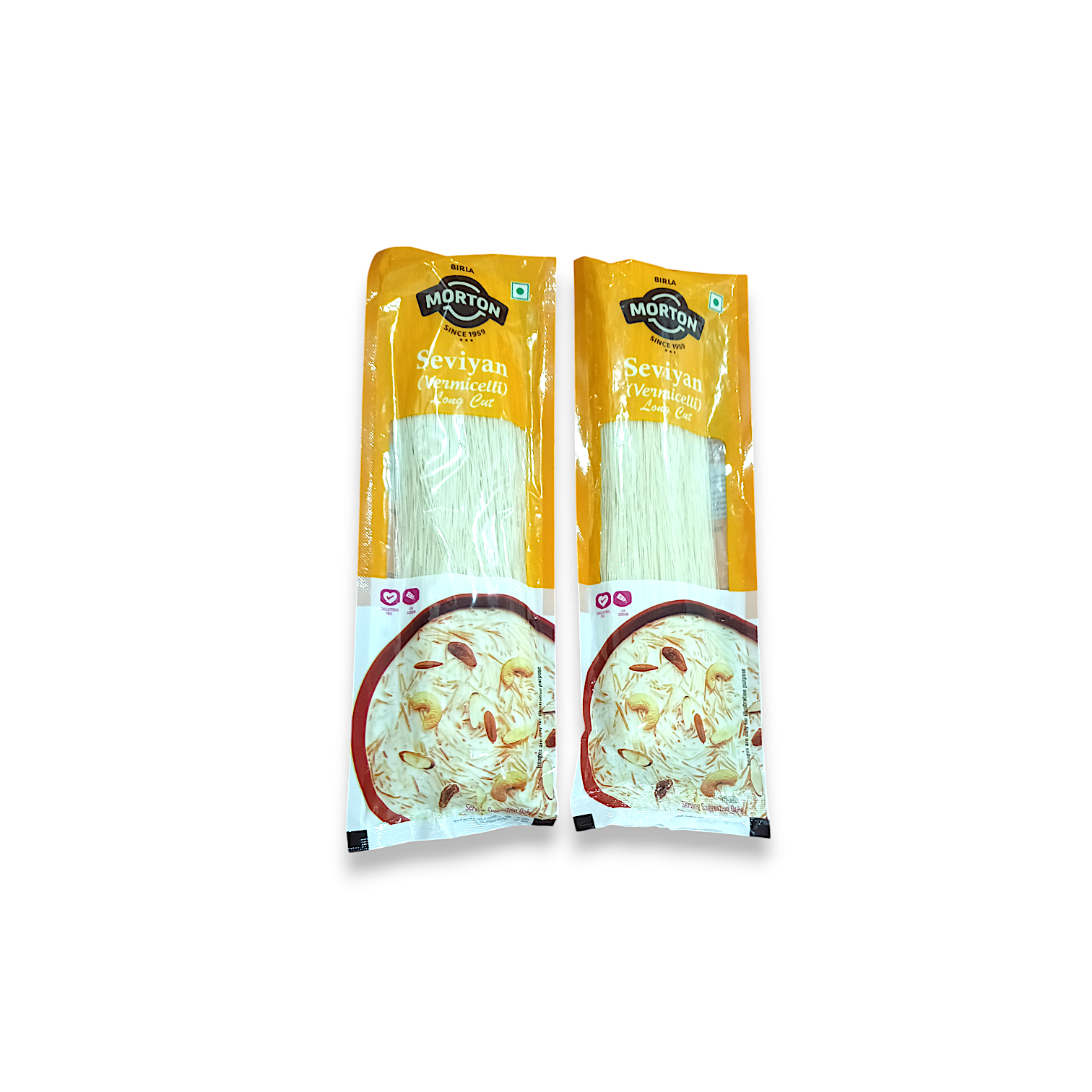 MORTON Long Cut Roasted Seviyan - Vermicelli - Premium Quality Dry Seviyan - Pure Veg Seviyan 170 gm - Seviyan Pack of 2