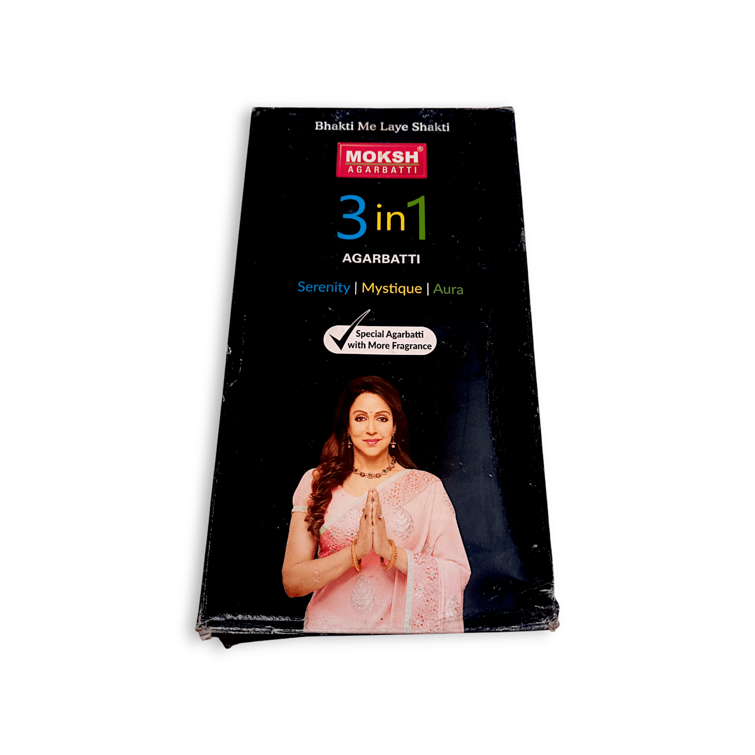 Moksh 3 in 1 Agarbatti - Serenity, Mystique, Aura - Moksh Agarbatti Incense Stick - Pack of 12 Pieces