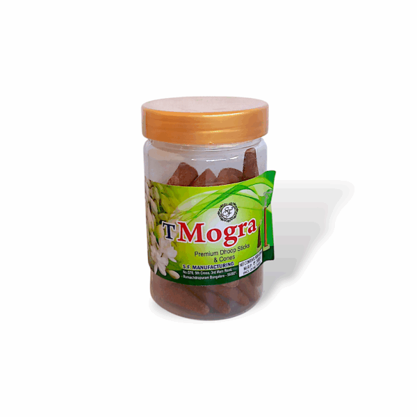 Mogra Premium Dhoop Sticks & Cones - Mogra Long Lasting Fragrance Premium Jasmine Dhoop Cones - Single Pieces 100 gm